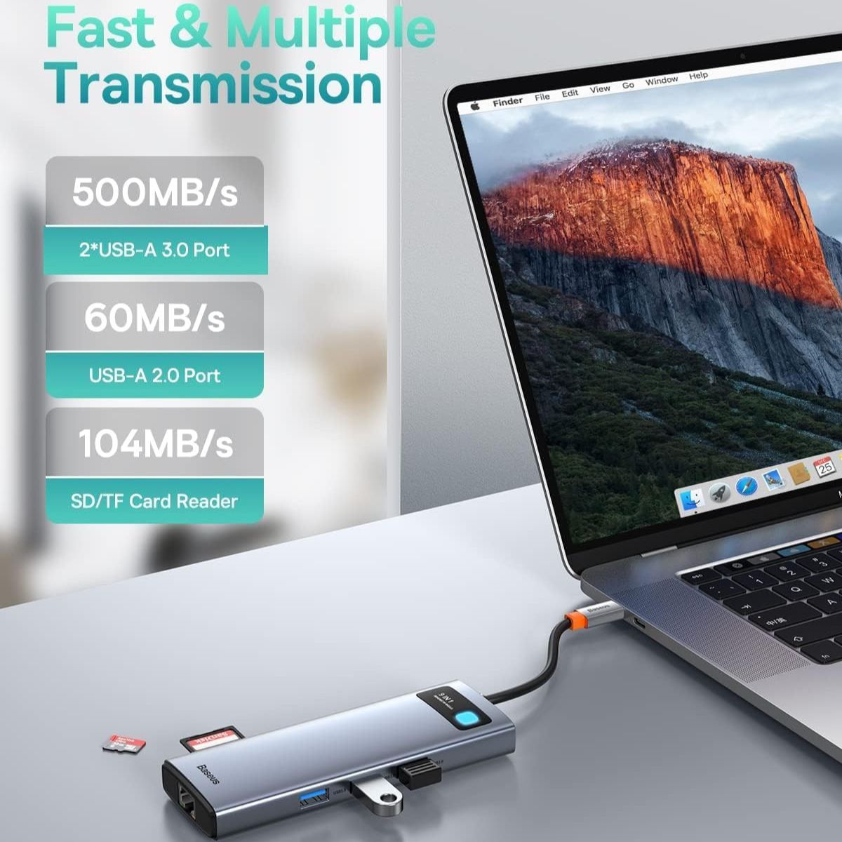 Baseus Metal Gleam Series 9-in-1 USB C HUB - Image 3
