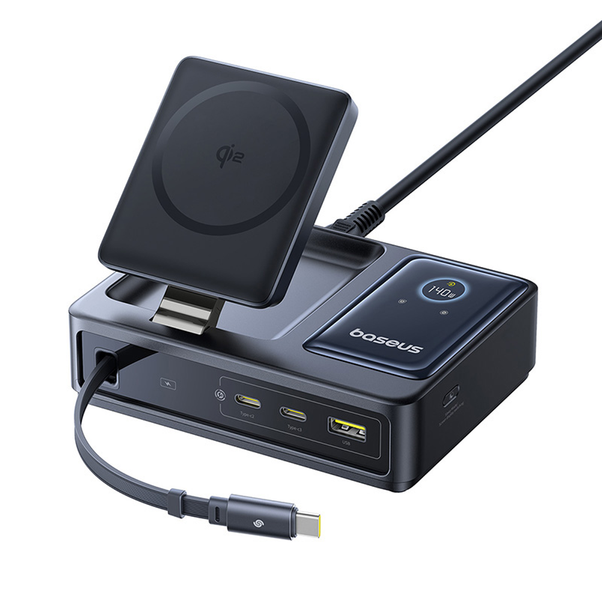 Baseus Nomos 5-in-1 Desktop Charger Qi2 140W - Image 4